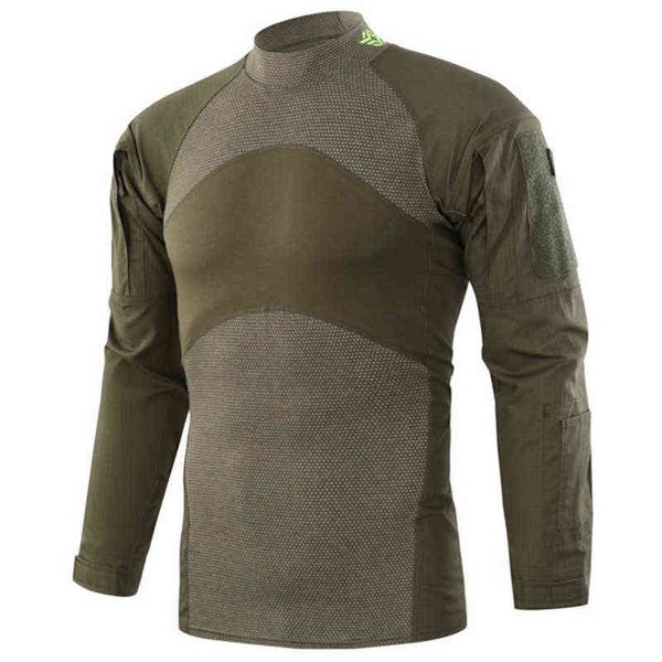 Männer Taktische T Shirts Armee Grün Langarm Camouflage Wandern T-Shirt Frühling Herbst Jagd Paintball Kleidung T220808