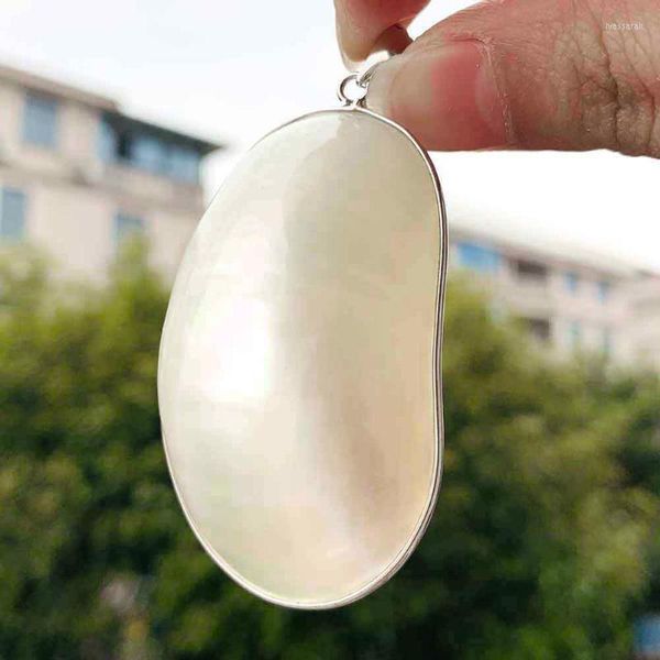 Collane con ciondolo Mabe naturale Perla bianca Conchiglia madre Conchiglia Ovale Cupola Collana con uovo Charms fatti a mano fai-da-te Cabochon Conchiglia Gioielli RegaloPenda