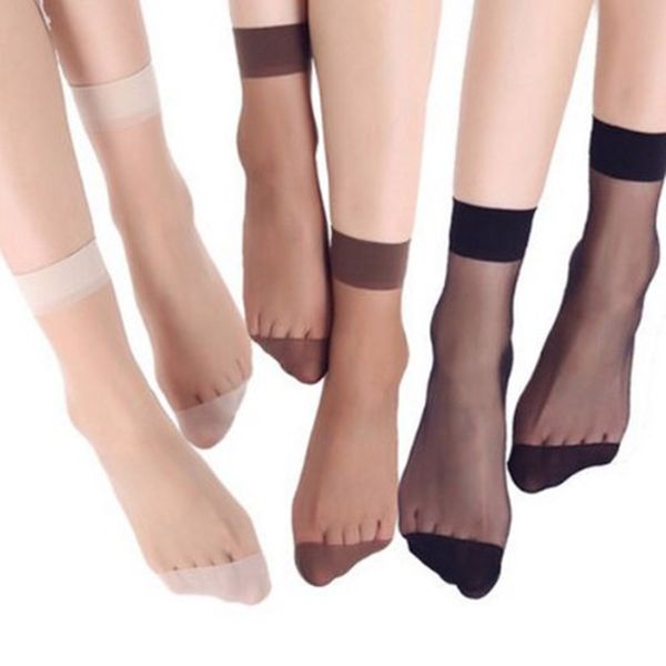 Летние невидимые прозрачные носки для женщин Kawaii 15D черный нейлоновый носок женский мода твердый цвет прозрачный женщина носки высокий стретч оптом один размер