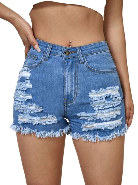 

ripped raw hem denim shorts p8ou#, White;black