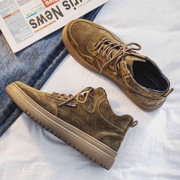 

wenzhou ti-ktok martin boots winter autumn men's leather high for desert, Black