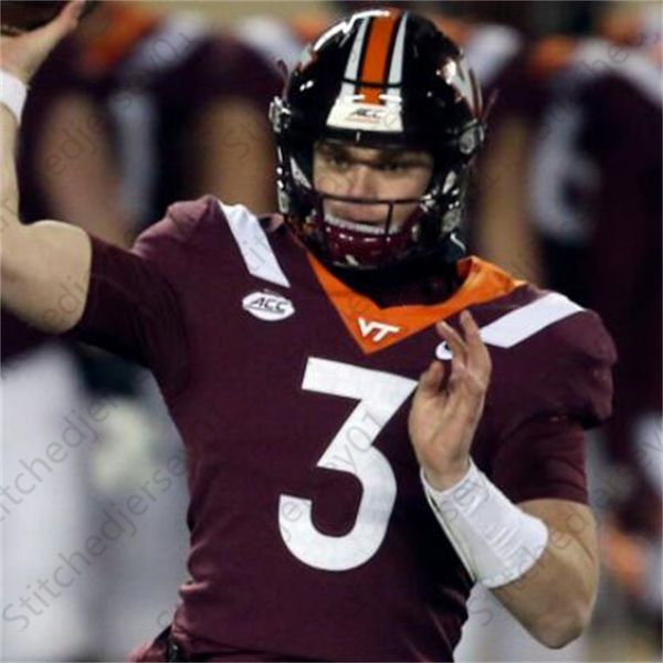 

college virginia tech hokies football jersey ncaa ryan willis bruce smith deangelo hall tyrod taylor terrell edmunds mens youth kids, Black