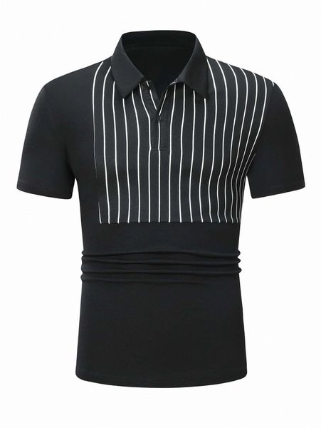 

men vertical striped polo shirt j6od#, White;black