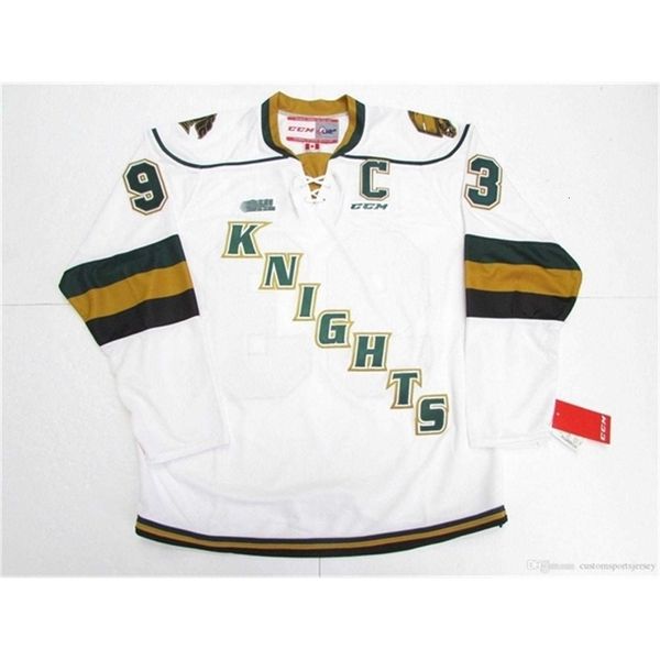 Mith Barato Custom Mitch Marner Ohl London Knights Branco CCM Hóquei Hóquei Stitch Adicionar qualquer Nome Qualquer Nome Mens Hóquei Jersey XS-6XL