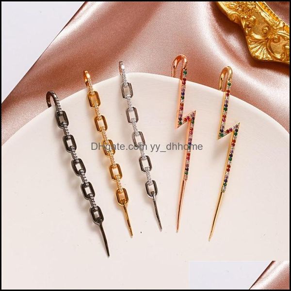 

other earrings jewelry ears cuffs cler hook for women girls hypoallergenic piercing earring rhinestone hoop ear st dhdgw, Golden;silver