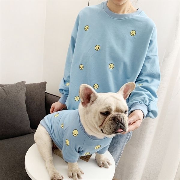 Haustierkleidung bestickter Katzenpullover Teddy Kuh Kätzchen Hund Erwachsene Eltern Kind Mode Kleidung T200710