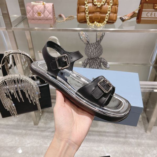 

2022 summer beach cork sandals casual double buckle clogs slippers women slip on flip flops flats, Black