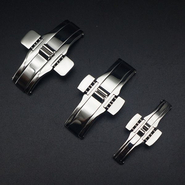 

stainless steel solid metal clasp for watch accessories double push button fold buckle butterfly deployment 220617