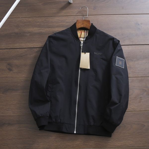 

mens jackets 2022 spring autumn british designer classic embroidered baseball collar nylon fabric jacket fashion business casual comfortable, Black;brown
