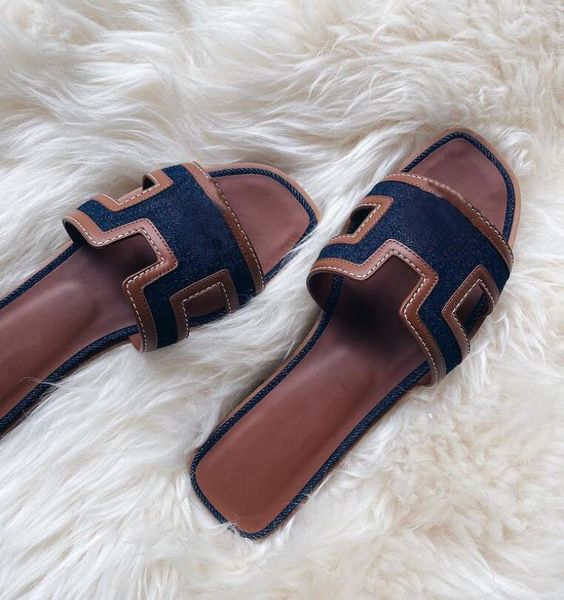 

mixcolor slipper name brand design women heels sandal oran toile slippers summer beach flat pool sandals genuine leather rubber sole with bo, Black