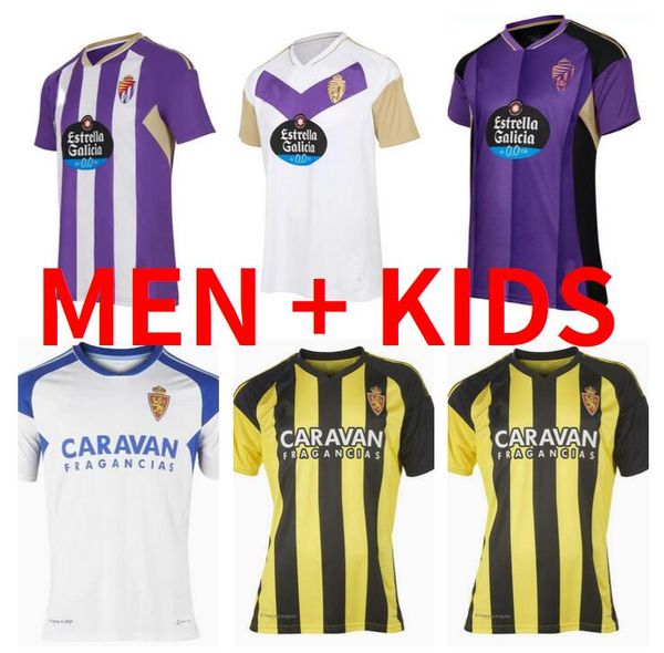 

22 23 real zaragoza valladolid fran gamez soccer jerseys 2022 2023 pombo kagawa football shirts men kids camiseta de futbol weissman fede se, Black;yellow