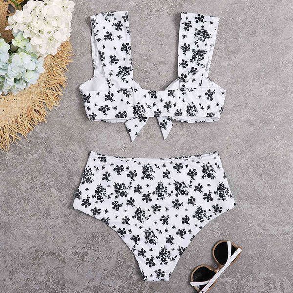 

swimsuit one piece briefs printed slim bikini swimsuit, White;black