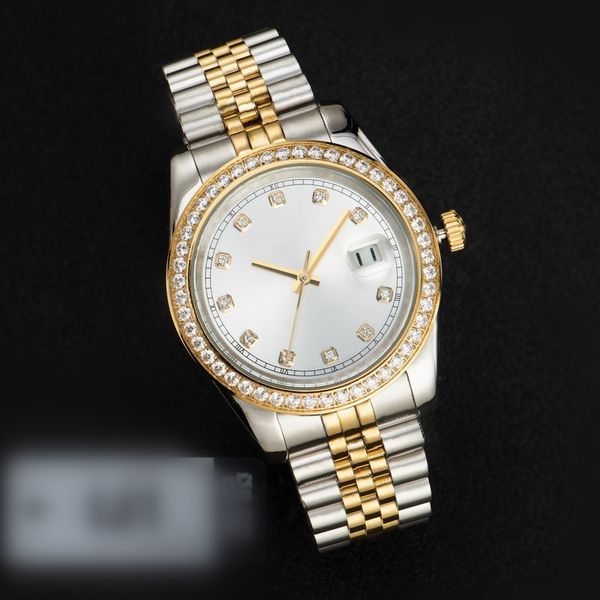 

2813 movement watch 28/31mm quartz 36/41mm automatic womens/men bezel full stainless steel women diamond lady waterproof luminous wristwatch, Slivery;brown