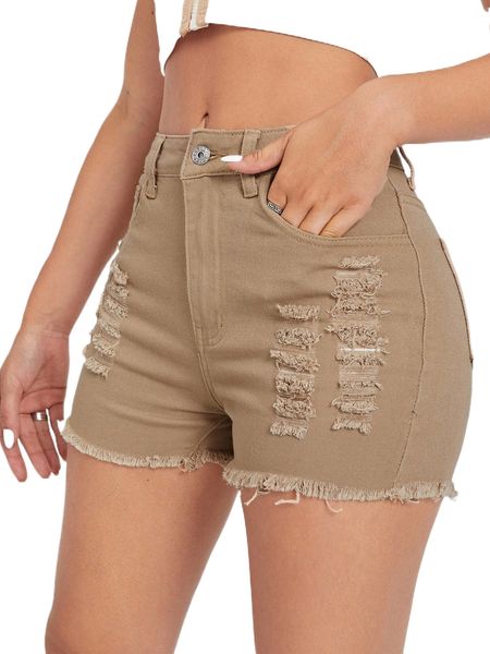 

raw hem ripped denim shorts b38p#, White;black