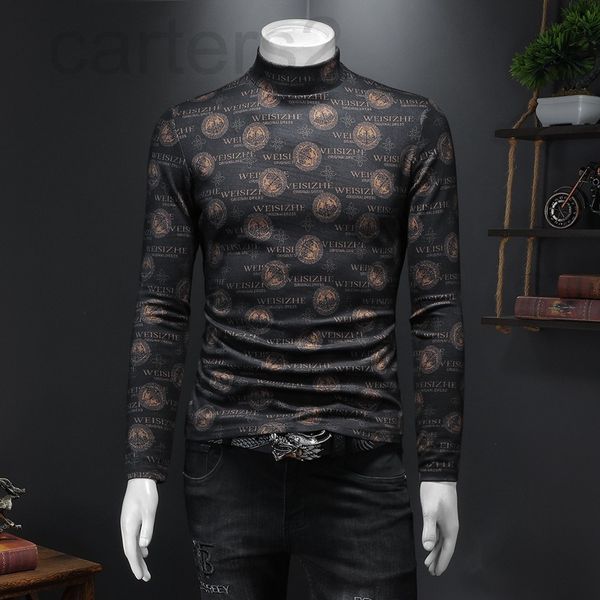 

men's hoodies & sweatshirts designer 2021 autumn and winter new trend cashmere half high collar bottoming shirt men's long sleeve, Black