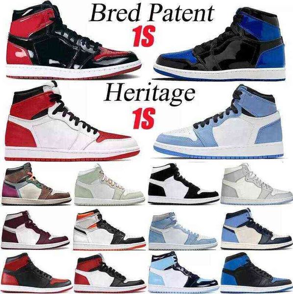 

mens basketball shoes jumpman 1 high og 1s bred patent university blue twist bordeaux heritage hyper royal hand crafted dark mocha women, Black;blue