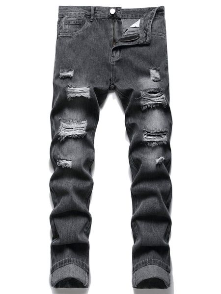 

men washed ripped jeans 03hx#, Blue