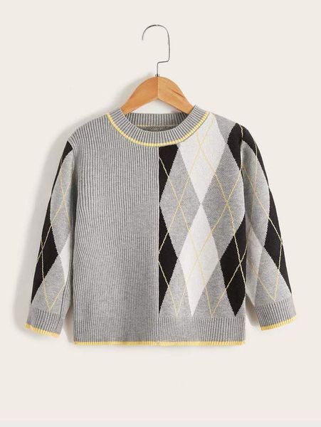 

toddler boys argyle pattern ribbed knit sweater she, Blue
