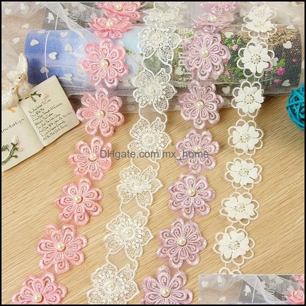 Band Nähen Stoff Werkzeuge Baby Kinder Mutterschaft H615 1Y/92 cm Perle Organza Spitzenbesatz Stricken Hochzeit Gestickt Diy Handarbeit Patchwork S