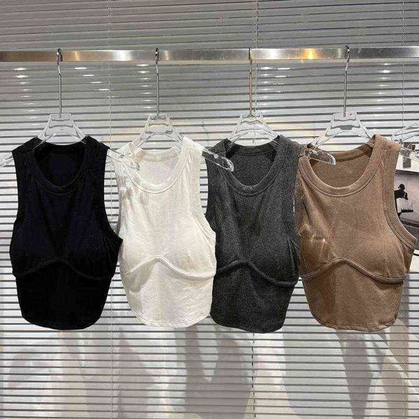 

premium winter arrival sleeveless neck stretch slim tank women gd409, White