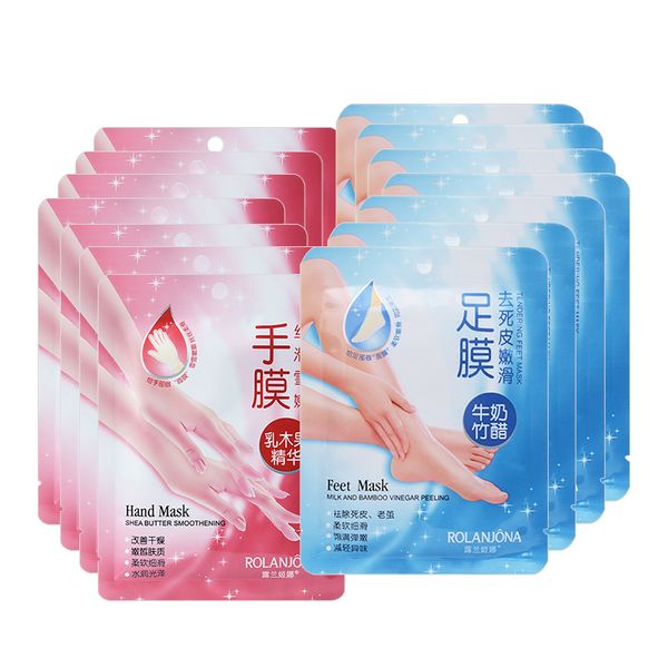 

rolanjona hand feet mask shea butter smoothing whitening & moisturizing masks