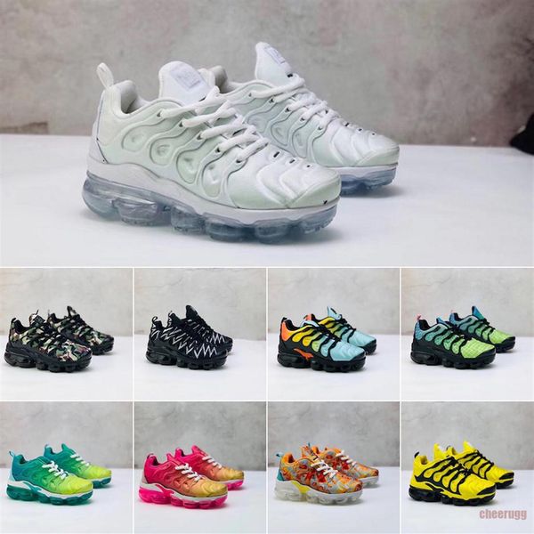 

tn plus kids trainers running shoes breathable girls boys youth tns bumblebee rainbow designer sports sneakers size 24-35215b, Black