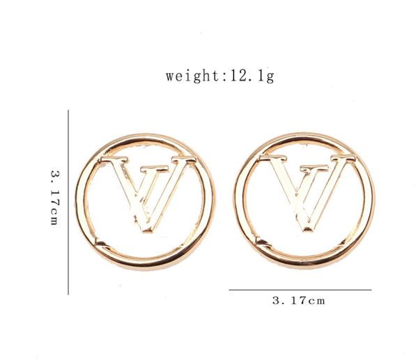 

20style simple gold plated 925 silver stud luxury brand designers geometric famous women crystal rhinestone pearl earring wedding party jewe, Golden;silver