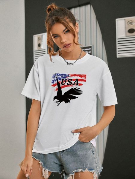 

flag & letter graphic tee u6tq#, White