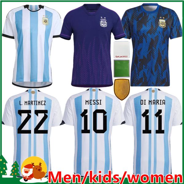 

fans player version 2022 2023 argentina soccer jerseys 22 23 messis mac allister dybala di maria martinez de paul maradona child kids kit me, Black;yellow