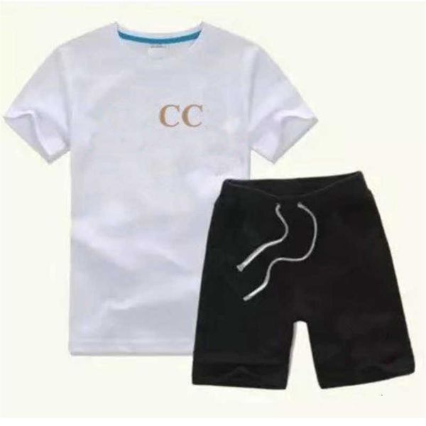 

new luxury designer boy t-shirt pants 2-7 years set children brand children 2 piece cotton clothing set boys fashion apparel271m, White