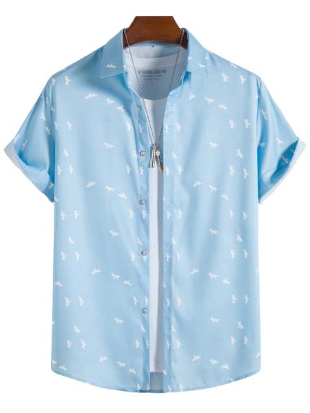 

men allover print shirt without tee q7a1#, White;black
