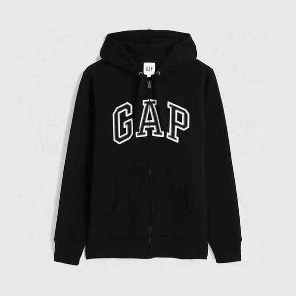 

luxury factory outlet brand hoodie cotton gap women's 2021 new fashion ins spring and autumn student cardigan hooded couple coat af2m, Black