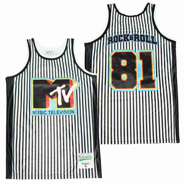 

movie basketball jerseys mtv #81 jersey jersey mens size s-xxl, Black;red