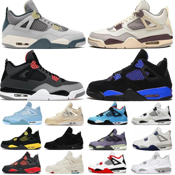 

men basketball shoe 4s 4 bred craft military black cat white cement navy oreo fire red thunder sail university blue lightning raptor zen mas