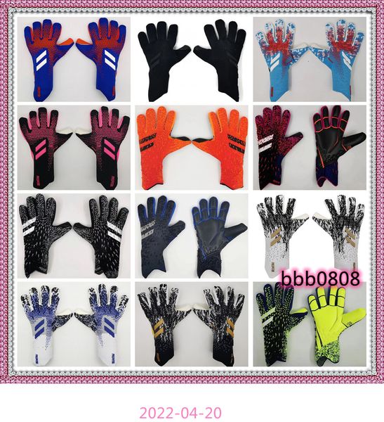 

new goalkeeper gloves finger protection professional men football gloves adults kids thicker goalie soccer glove vcc, Black