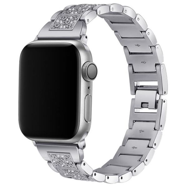 Commerci all'ingrosso Drop ship Cinturini per orologi con diamanti a tre perline Nuovissimo cinturino in acciaio inossidabile iwatch4 per orologio Apple 38 / 40mm 42 / 44mm