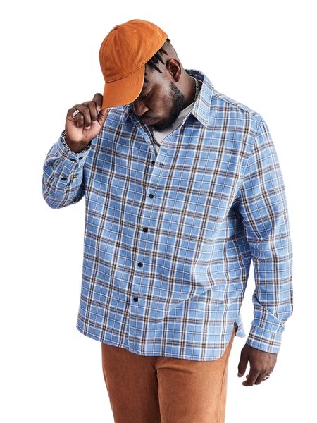 

extended sizes men plaid print shirt v80f#, White;black