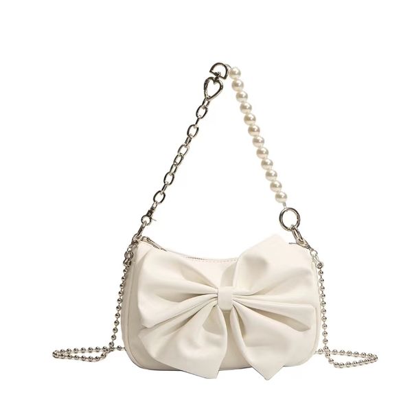 

designer evening bags bowknot spice armpit bag high sense of niche fashion chain bag pearl slant shoulder handbag