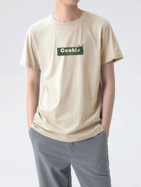 

men cartoon & letter graphic tee m5gh#, White;black