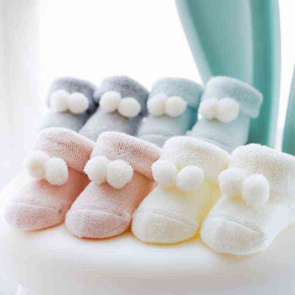 

new cute ball baby socks for autumn and winter warm comfortable foot sock l220716, Pink;yellow