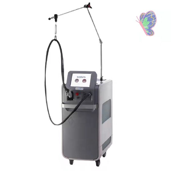 

the new 755+1064nm double wavelength fiber laser permanent hair removal machine 5mm-18mm changable spot size with factory price beauty equip, Black