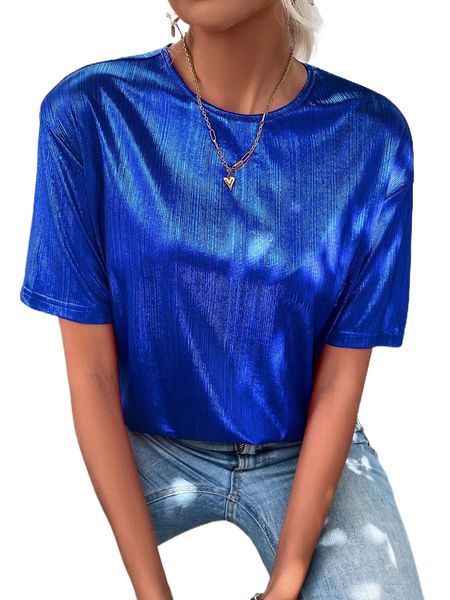 

solid round neck t6zk#, White