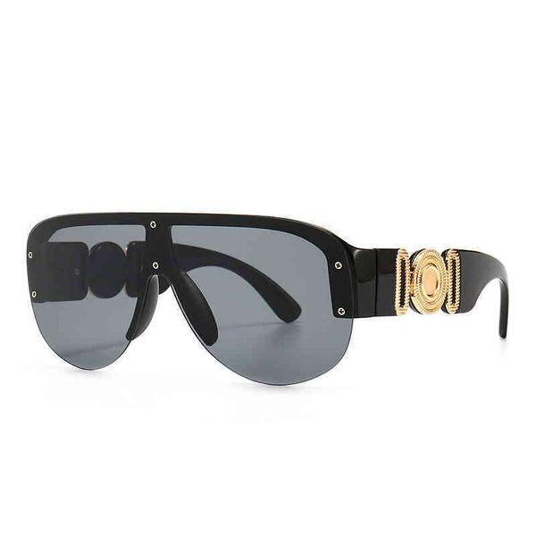 

rock style conjoined metal standard inlaid modern charm sunglass 86566, White;black