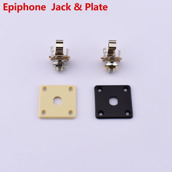 Jack de saída e placa de plástico para guitarra elétrica