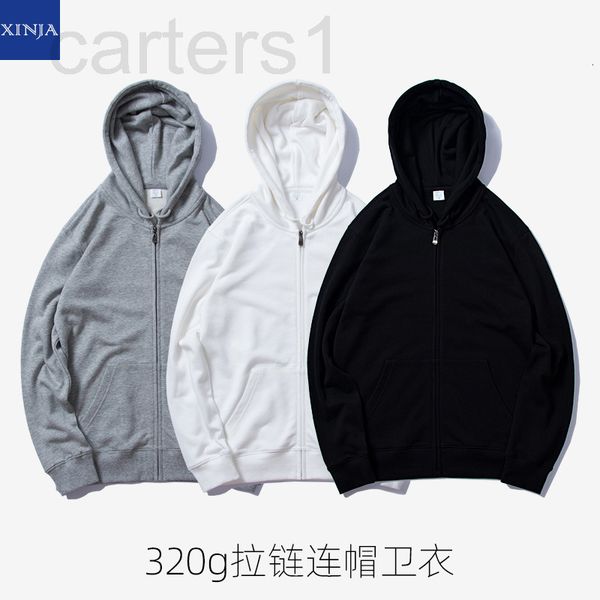 

men's hoodies & sweatshirts designer spring and autumn new zipper hooded sweater men's casual blank cardigan sweater wo sportswear, Black