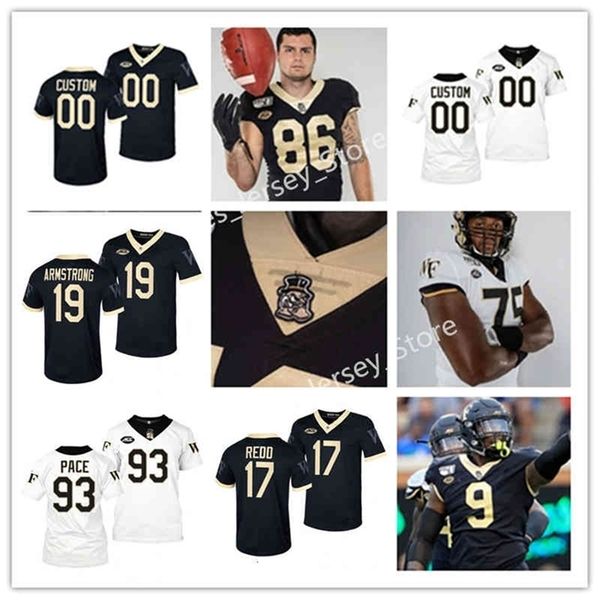 C202 2022 College Custom Wake Forest Stitched Football Jersey 2 Donald Stewart 55 Michael Jurgens 77 George Sell 35 Kendron Wayman 62 DeVonte Gordon