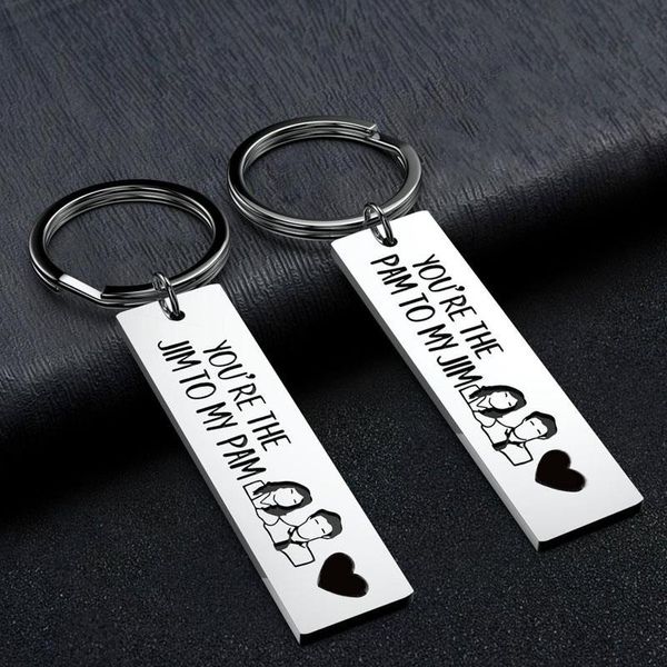 Portachiavi 1Pcs The Office Keychain Pam e Jim Portachiavi You Are To My TV Show Ispirato Coppie Gioielli Regalo Fai da te Personalizzato Wholsale