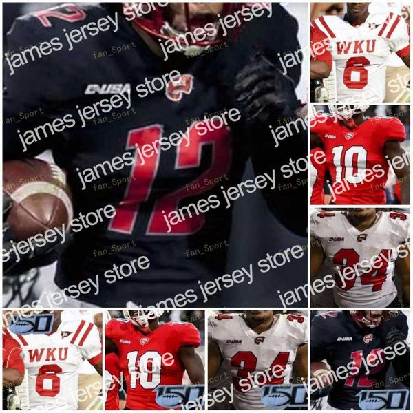 

new custom 2021 western kentucky hillers wku football jersey ncaa college 7 jahcour pearson 34 juwuan jones 2 jacquez sloan 1 tyrrell, Black