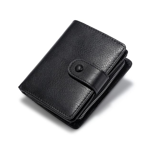 

retro designer classic new mini wallet leather men multifunctional multi-card wallet handbag wholesale long black brown wallets purse passpo, Red;black