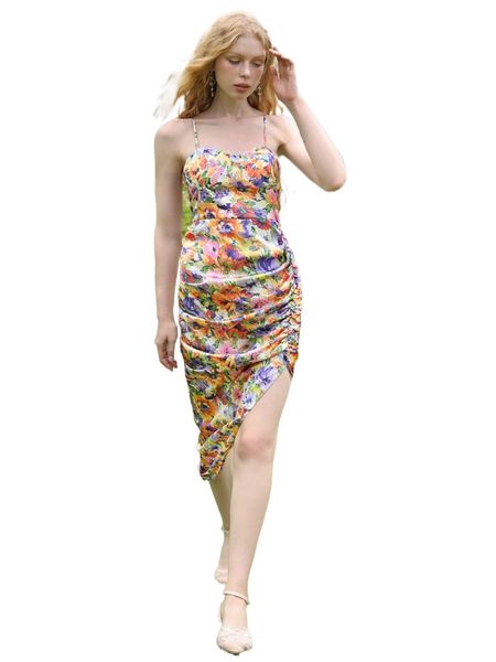 

mod allover print ruched mesh bodycon dress l7cm#, Black;gray